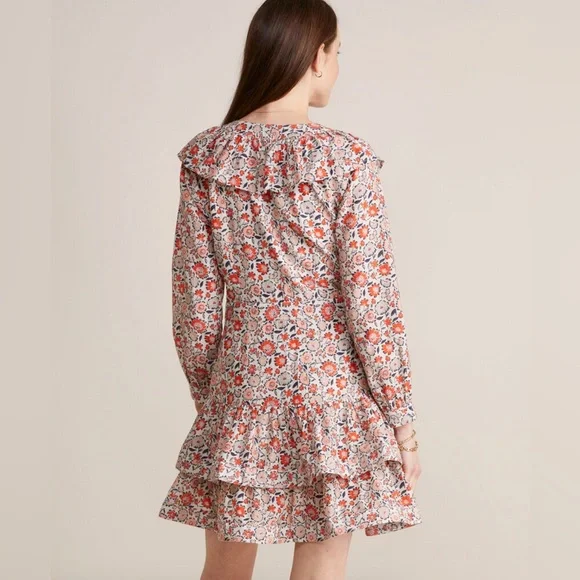 NWT Vinyard Vines Floral Ivy Ruffle Silk Cotton Dress Size 10 - Picture 7 of 14